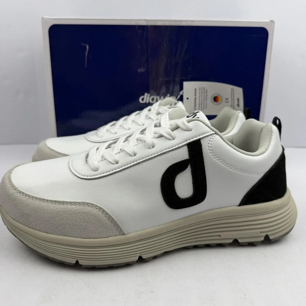 Diawin Smooth Jazz Shoes Mens Size‎ 11 White Leather Wide Orthopedic Walking